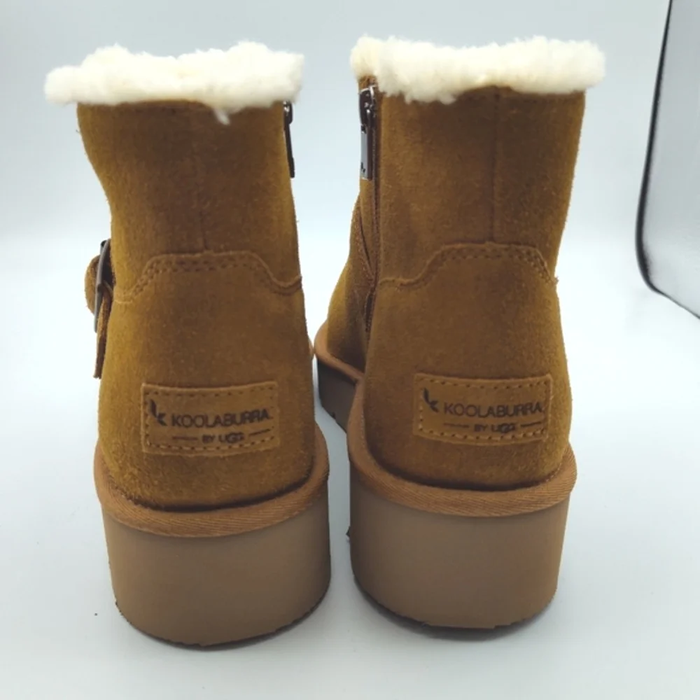 New UGG Koolaburra Suede Wedge Kelissa Mini Winter Boot In Tan 🤎 Size 10_7